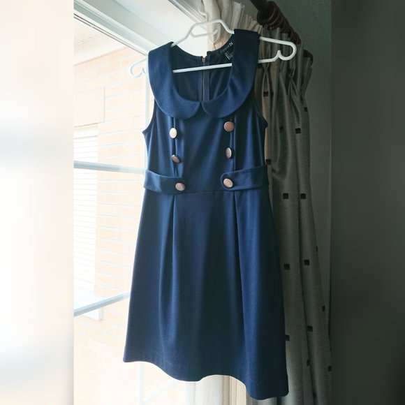 Forever 21 - Navy Peter Pan Collar Sleeveless Dress - Picture 3 of 7